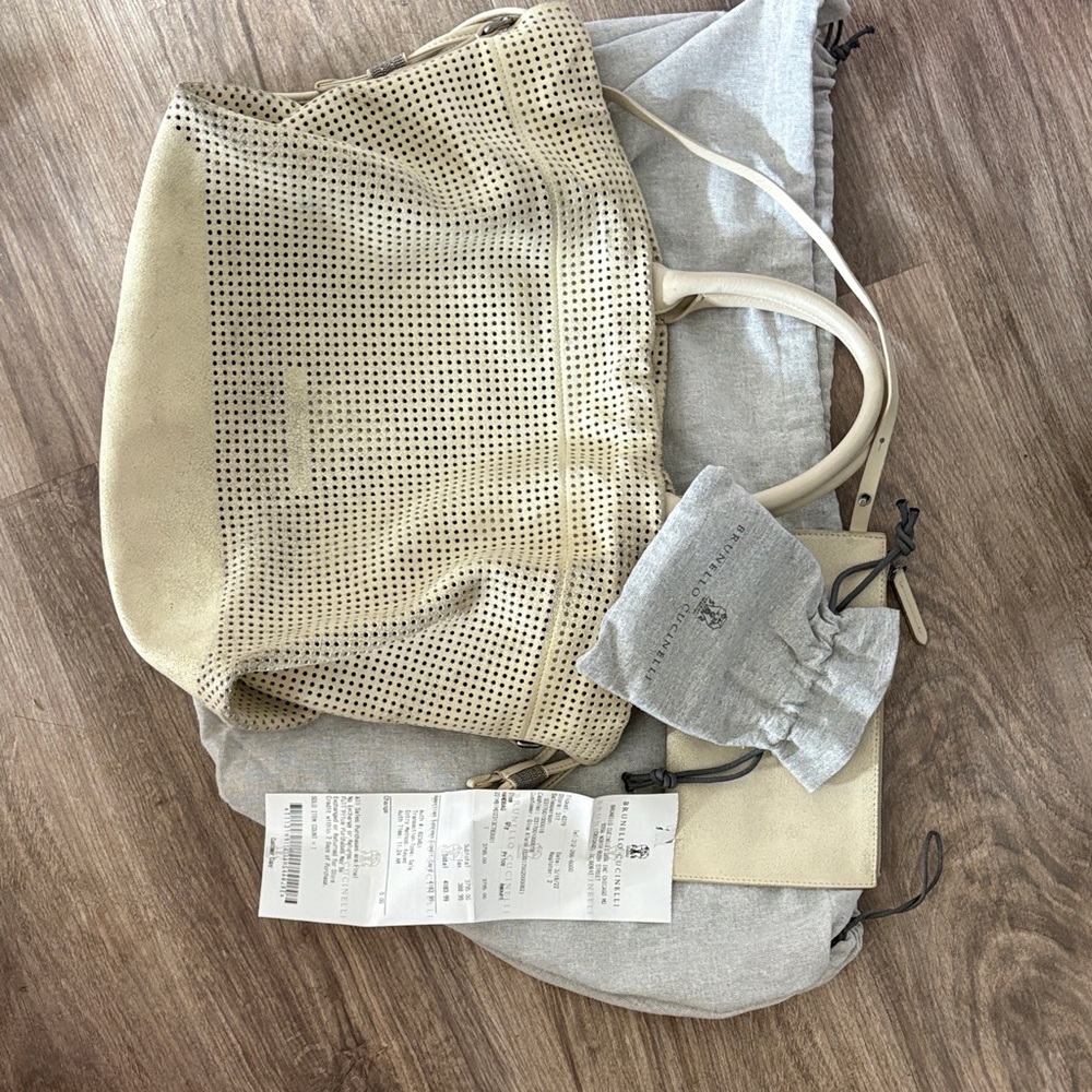GU Brunello Cucinelli PERFORATED MULTI WEAR TOTE BAG